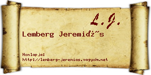 Lemberg Jeremiás névjegykártya